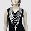 Oversize Rhodium Silver Chunky Statement Necklace 