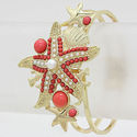 Chic Design Nautical Gold Starfish Cream Pearl Cor