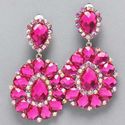 Pink Fuchia Crystal Rhinestone Chandelier Clip Bri