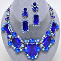 Blue Saphire Rhodium Crystal Charms Rhinestone Nec