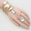  New Hot Design Crystal Gold Geometric Bracelet Ha