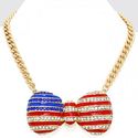 American Patriotic Red Blue Clear Crystal Rhinesto