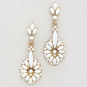  Flower Shourouk Gold Ivory White Drop Dangle Chan