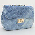 New Hot Design Light Blue Denim Diamond Quilted Ba