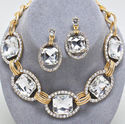  New Design Gold Clear Crystal Exquisite Drop Bib 