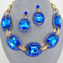  New Design Gold Crystal Exquisite Drop Royal Blue