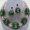  New Design Gold N Crystal Exquisite Drop Emerald 