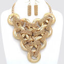 Designer Gold  Snakeskin Ring Mesh Necklace Bib Co