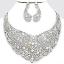 New Design Elegant  Crystal AB Rhodium Silver Neck