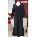  Elegant Black Mink Velour Lounger Gown Dress Hood