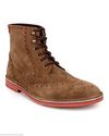 Ted Baker Tiplip Suede Brogue Ankle Boots Brown Si