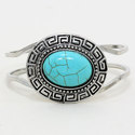 Antique Silver Turquoise HowliteTribal Bangle Brac