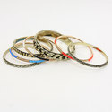 Tribal Boho Burnish Gold  Blue Multicolor Multilay