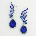 Blue Saphire Glass Stone Crystal Rhodium Drop Dang