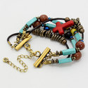 Boho Chic Burnish Gold Turquoise Blue Multicolor H