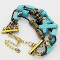 New Chic Burnish Gold Turquoise Blue Howlite Triba