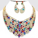 New Design Elegant Multicolor Crystal AB Gold Neck