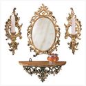 6 Piece Baroque Wall Ensamble Mirror Candle Holder