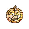 HALLOWEEN PUMPKIN JACK-O-LANTERN TIFFANY STAINED G