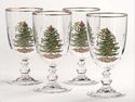 Spode Christmas Tree Goblet Glasses Set Of 4