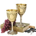  Solid Brass Royal Chalice Embossed Wine Cup Goble