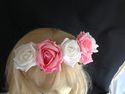 Tigerlilly Original Pink Ivory Foam Rose Hairband,