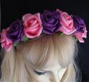 Tigerlilly Original Purple & Pink Rose Hairband, h