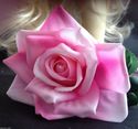 Single silk open Pink Rose Fascinator/Hairband, al