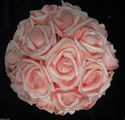  Wedding & Flower Craft Pink 8 inch Foam Rose Poma