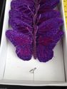 Purple Glittered Feather Butterflies on fine wire 