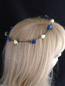  Blue & Ivory Boho Ladies Floral Flower Headband g