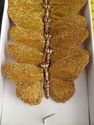 FE2933 Gold Feather Butterflies on fine wire pack 