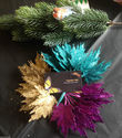 Glittered Maple Leaf bunches of 6 leaves, Great fo