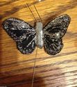 SFH2682/s 5cm Black & Silver Glittered feather But