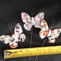 FE3201 Floral Print Butterflies on seperate wires 