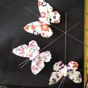 FE3201 Floral Print Butterflies on seperate wires 