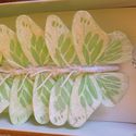 Apple Green Glittered Butterflies on wire pack of 