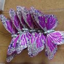Purple with Silver Glittered detail  Feather Butte