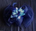 Elegant Large Mesh Fascinator with silk & lace flo