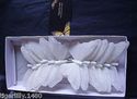 Lovely Ivory Glittered Feather Butterflies pack o