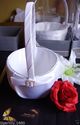 White Satin Flower Basket, Great for weddings avai
