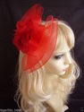Elegant Large Mesh Fascinator with silk & lace flo