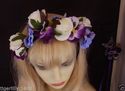 Lovely Rose & Pansy Purple & white Flower Hairband