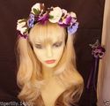 Lovely Rose & Pansy Purple & white Flower Hairband