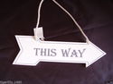 Wooden Hanging. wedding, party & this way sign's.G