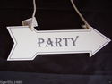 Wooden Hanging. wedding, party & this way sign's.G