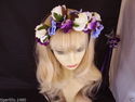 Lovely Rose & Pansy Purple & white Flower Hairband