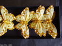 FE3162 9cm Yellow Feather Butterflies with painted