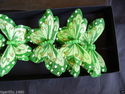 FE3158 9cm Green Feather Butterflies with painted 