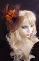 Elegant Large Mesh Fascinator with silk & lace flo